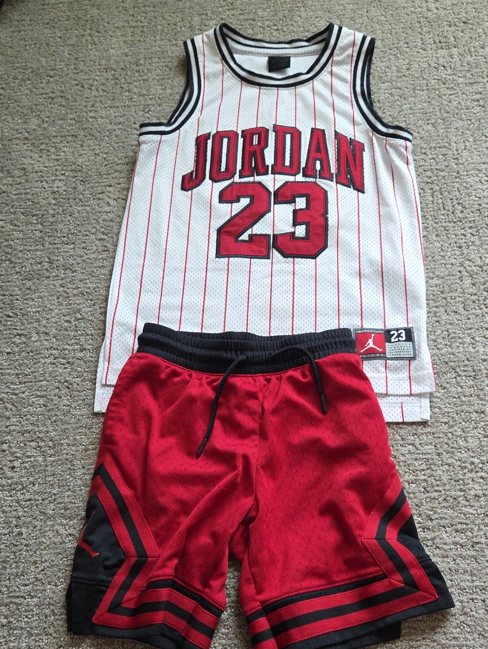 Jordan Kids' Red & White 23 Basketball Set
